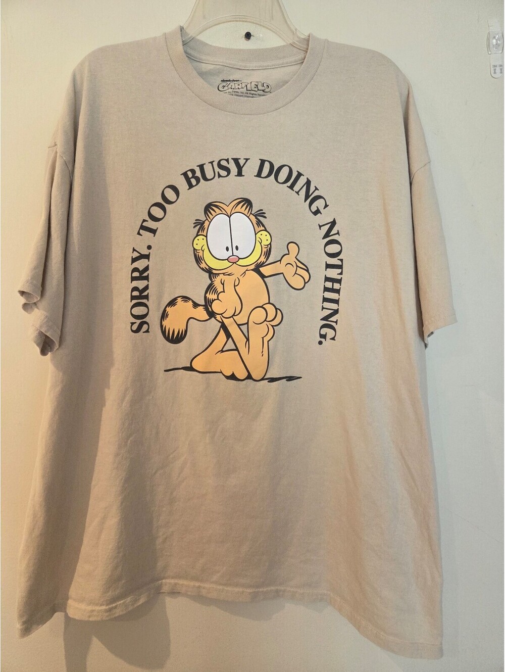 Garfield Sorry, Too Busy Doing Nothing Men's T-shirt XXL